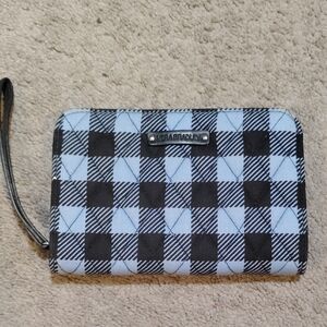Vera Bradley Black and Blue Checkered Wristlet